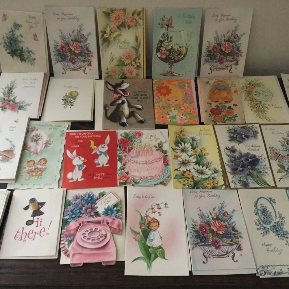 Vintage Floral Assorted Greeting Cards - Multi-Color